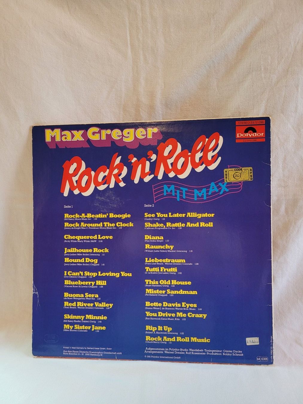 Dischi in vinile: Vinyle Max Greger Rock'n'Roll Polydor 33T – Usato da la Chaux-de-Fonds venduto da Lampe 6