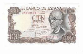 Banknote 100 Pesetas / Spanien / 1970 / Manuel de Falla