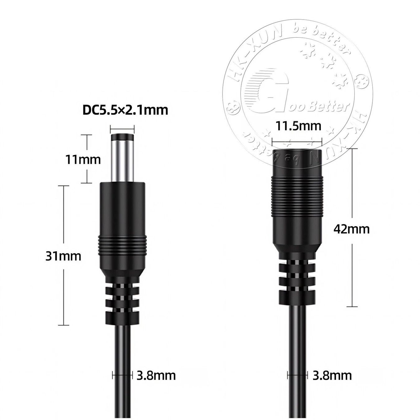 Cavi: 1meter DC Verlängerungskabel 5.5/2.1mm Stromversorgung – Nuovo (secondo la descrizione) da Kirchdorf AG venduto da Apost008 6