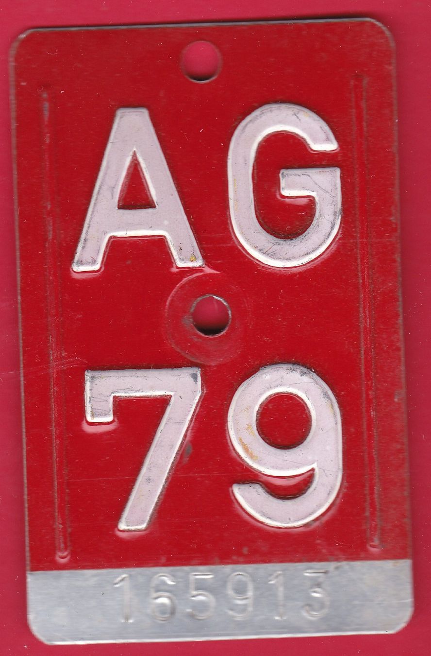 Insegne: VELONUMMER/FAHRRADSCHILD, AG 79 – Usato da Oberrieden venduto da Gebirgsstelze