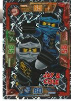 TCG NINJAGO TRADING CARD SERIE 1 # 047 JAY & COLE FOIL