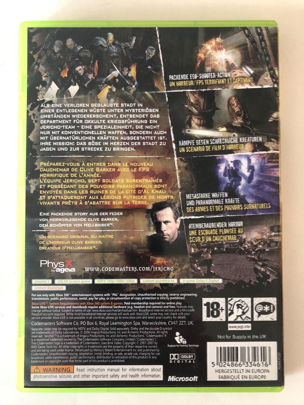 Giochi: Clive Bakers Jericho für Xbox 360 – Usato da Kestenholz venduto da Mad18 2
