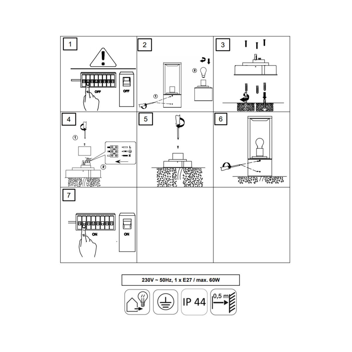 Lampade: Aussen Stehleuchte, Glasvitrine, IP44 – Nuovo (secondo la descrizione) da Kreuzlingen venduto da Smart-Light 3