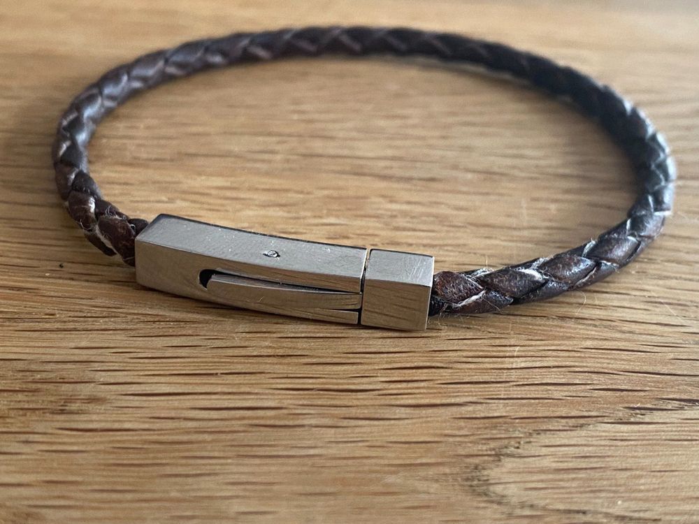 Armband Herren Silber Leder