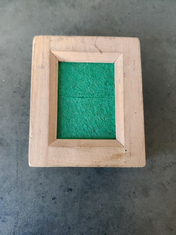 ANCIEN PETIT CADRE Porte Photo Medaillon Bois Verre Et Bequille French