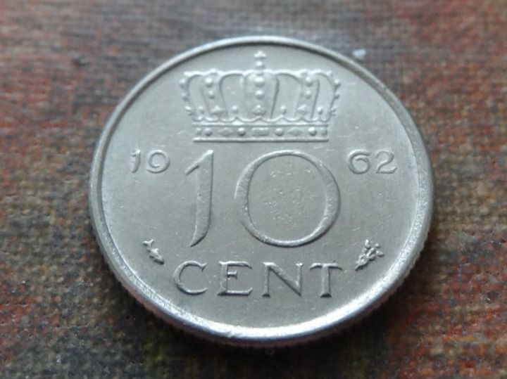 Tutti le monete: PAYS-BAS  Nederland  10  Cent  1962 – Usato da Romanel-sur-Lausanne venduto da Swift13
