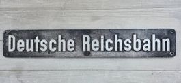 Altes, antikes Lokschild: "Deutsche Reichsbahn", Aluminium