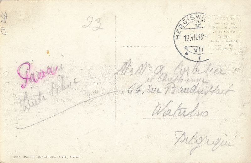 Cartoline postali: Hergiswil am Lopper + 1949 Marke ab – Usato da Emmenbrücke venduto da teestube 1