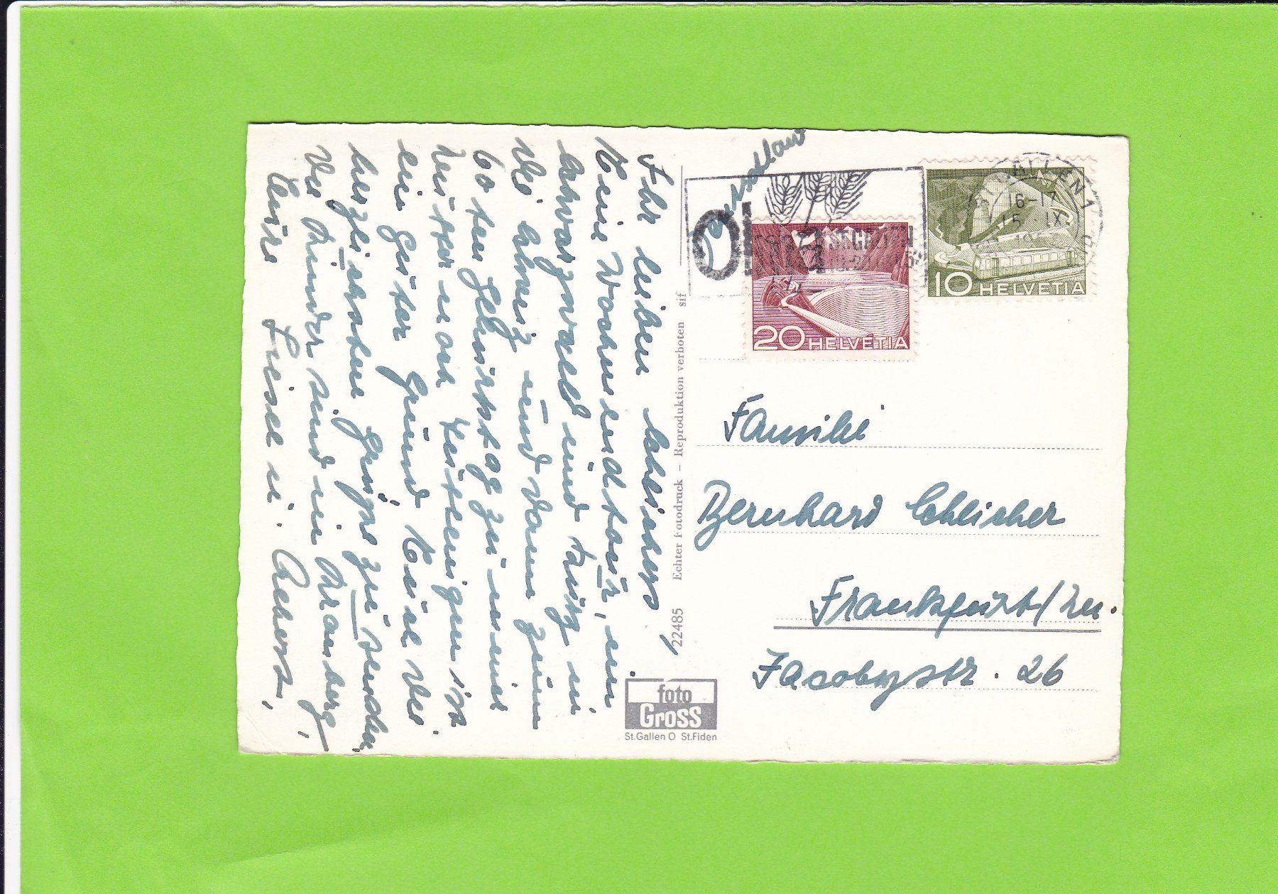 Cartoline postali: St. Gallen-Sitterbrücken – Usato da St. Peterzell venduto da neckertal 1