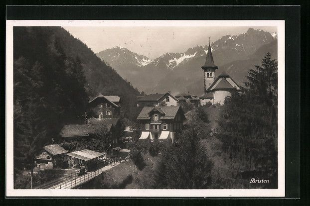 Cartoline postali: AK Bristen, Ortspartie mit Kirche, 1931 – Usato da Berlin venduto da bartko-reher
