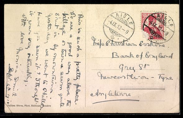 Cartoline postali: AK Aigle, Panorama mit Strassenpartie – Usato da Berlin venduto da bartko-reher 1
