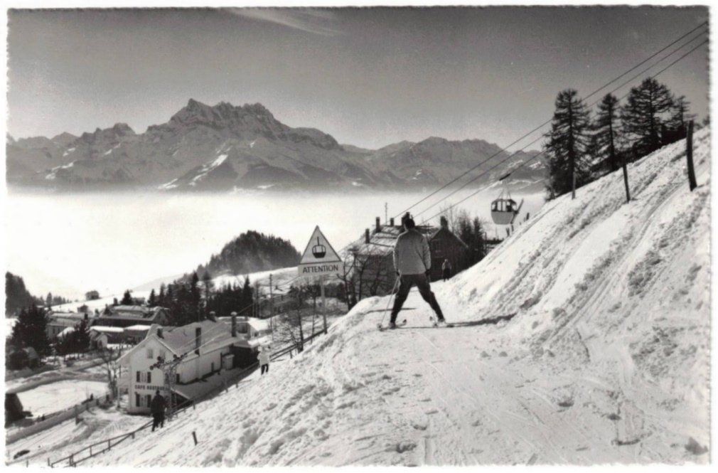 Ansichtskarten: Leysin - Talabfahrt Berneuse mit Gondelbahn + Dents du Midi – Gebraucht aus Binningen von Mountainrider