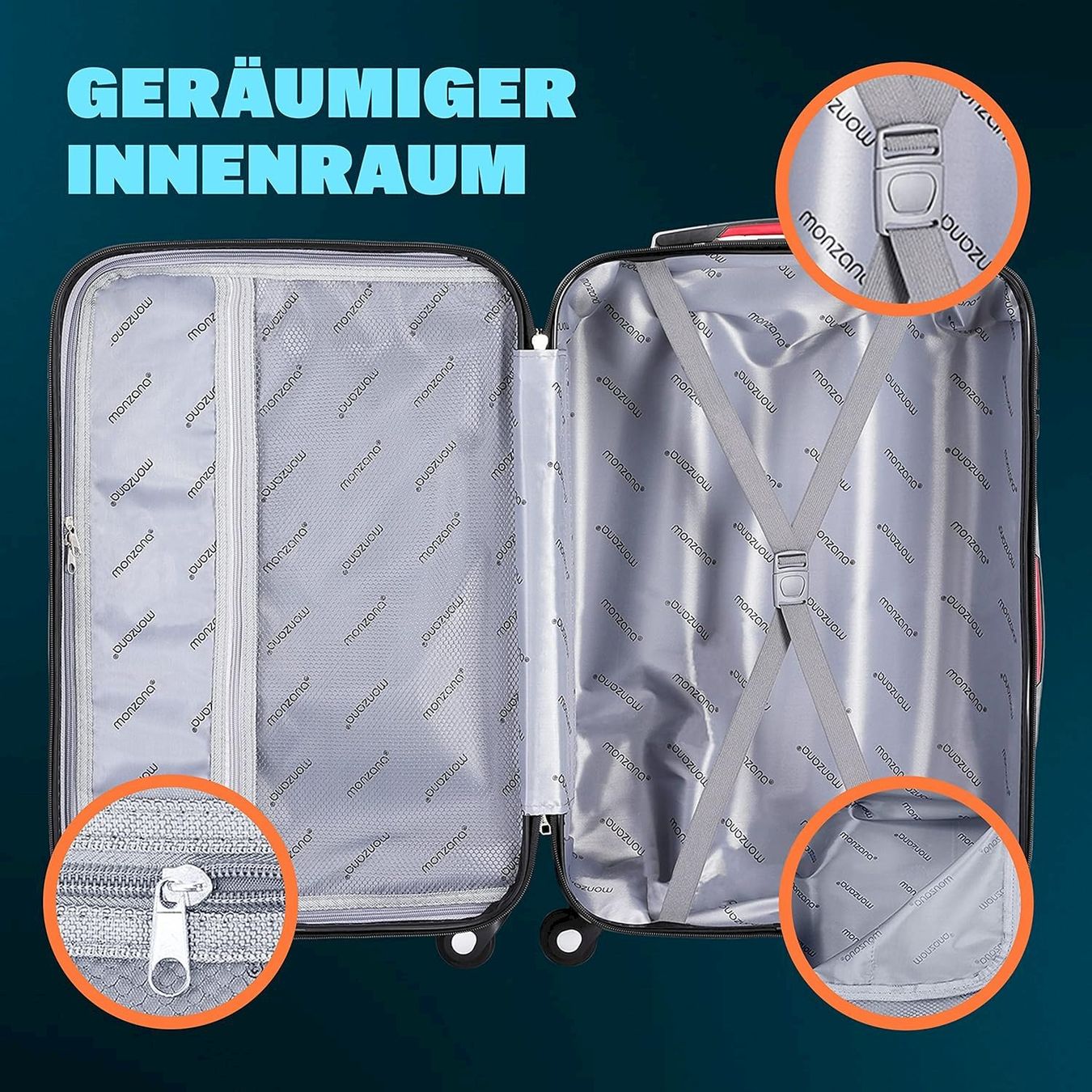 Valigie: Monzana 4er Koffer Set Baseline Silber – Nuovo e nell'imballaggio originale da Bottighofen venduto da zaap 7