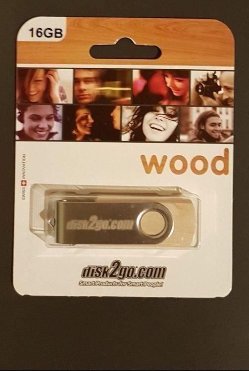 USB Sticks: 16 GB USB Stick aus HOLZ – Neu und originalverpackt aus Zürich von Avd 3