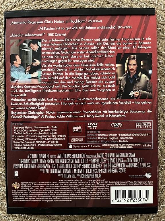 Tous les DVDs: Insomnia (Schlaflos) – D'occasion à Bern par Elias.5 1
