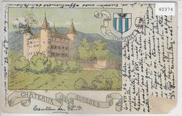 Chateaux Suisses - Champvent - Litho