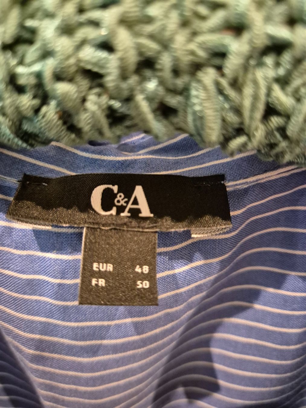 C&A Camicette: C&A Sommerbluse Gr. 48, blau-weiss gestreift – Nuovo (secondo la descrizione) da Dietikon venduto da grafad 2