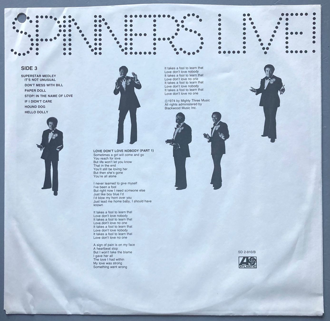 Schallplatten: SPINNERS - SPINNERS LIVE! – Gebraucht aus Poliez-Pittet von Newtown-Records 3