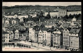 AK Zürich, Limmatquai und Polytechnikum