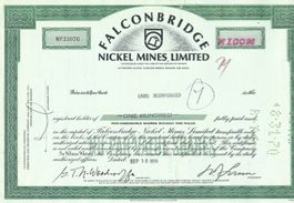 Falcon Bridge Nickel Mines, Limited,1968