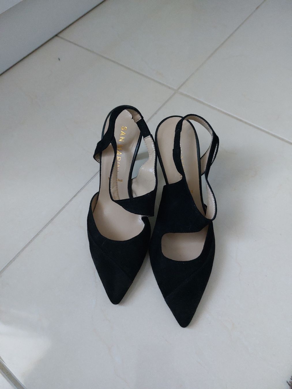 Damenschuhe: Escarpin San Marina, noir , en daim véritable – Neu und originalverpackt aus Formangueires von Fabienne1974