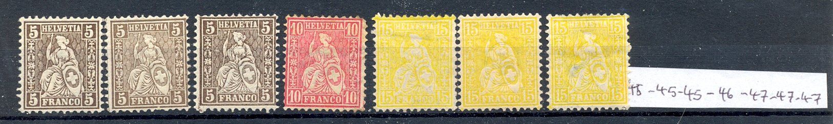 Alle Briefmarken: Sitzende Helvetia - gezähnt – Gebraucht aus Sierre von Andreoli2