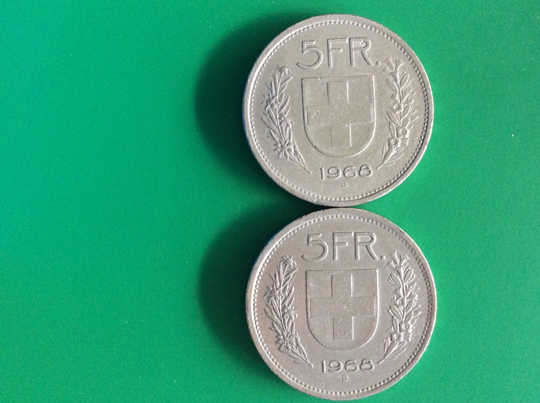 Tutti le monete: 5 francs 2 X 1968 – Usato da Genève venduto da pie_fh2d