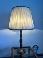 Stehlampe mit Stoffschirm Messing im guten Zustand