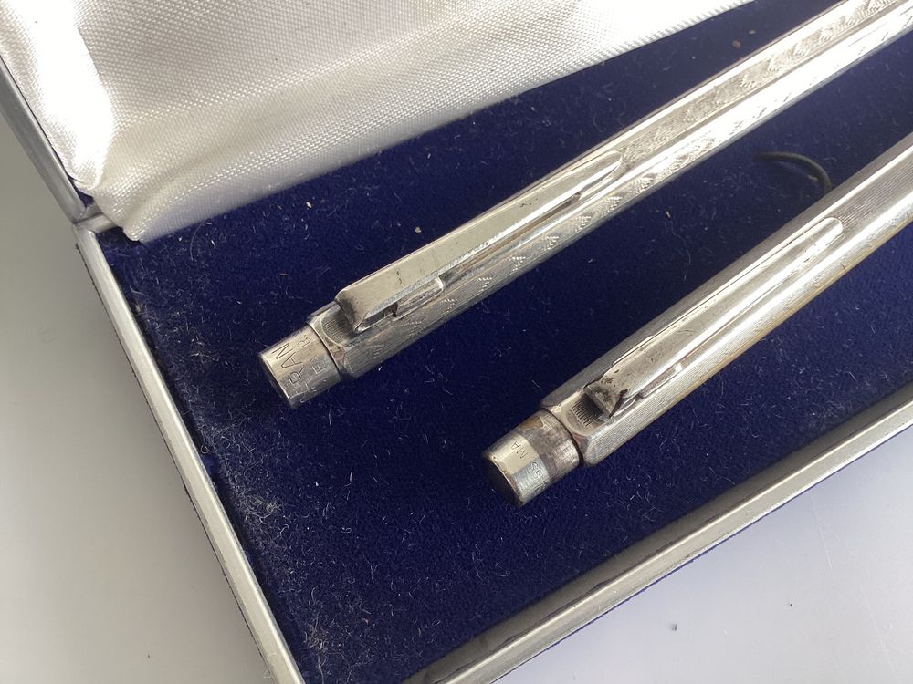 Stylos Plume Waterman Vintage - Duo Des Années 80/90 Avec écrin D'origine - Occasion, Vendu En L'état
