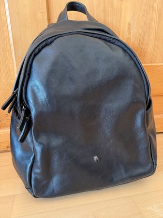 Navyboot grosser Rucksack aus Leder schwarz
