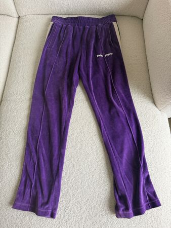 Palm Angels Trainingshose aus lila Samt Grösse L
