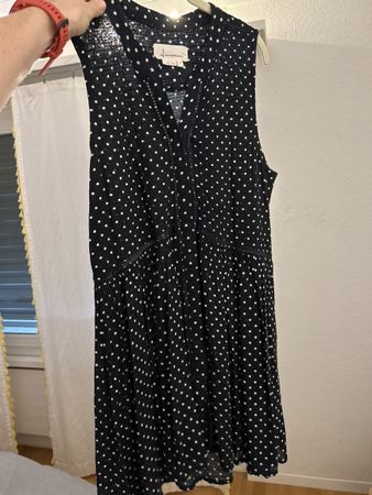 Anthropologie long tank top tunic small polka dot