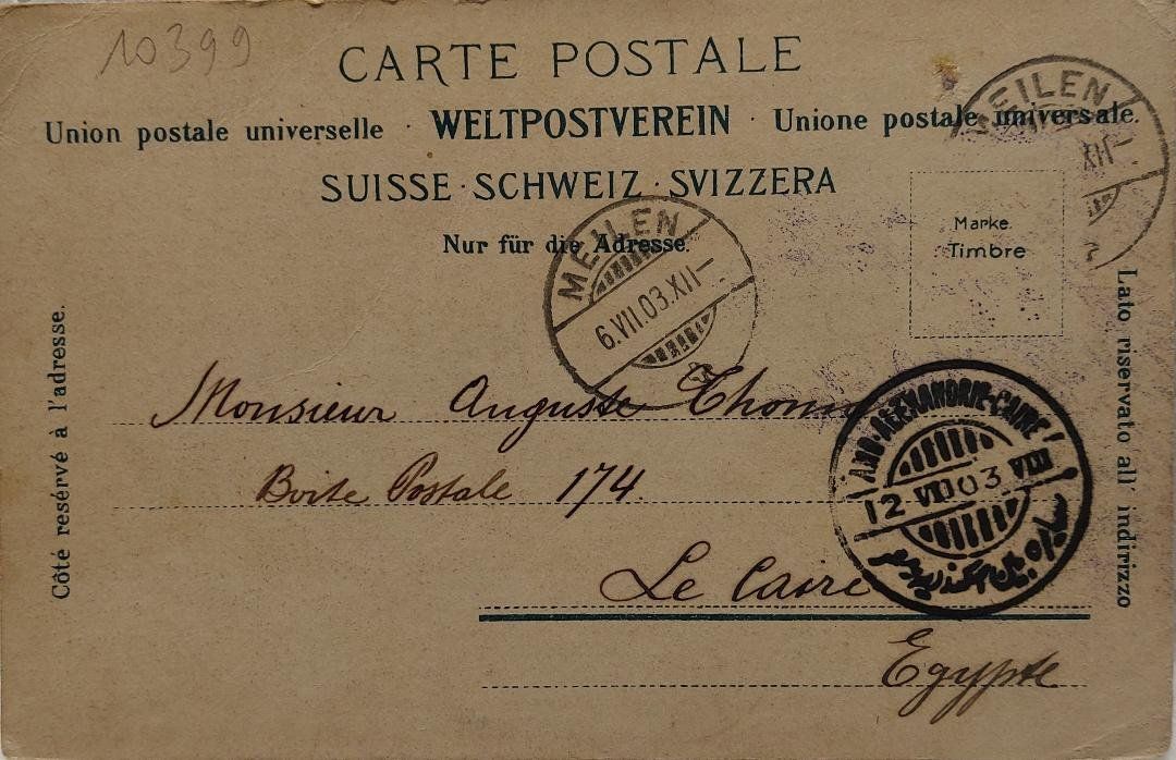 Cartoline postali: MEILEN mit Dampfschiff - 1903 – Usato da Delémont venduto da Domdom1 1