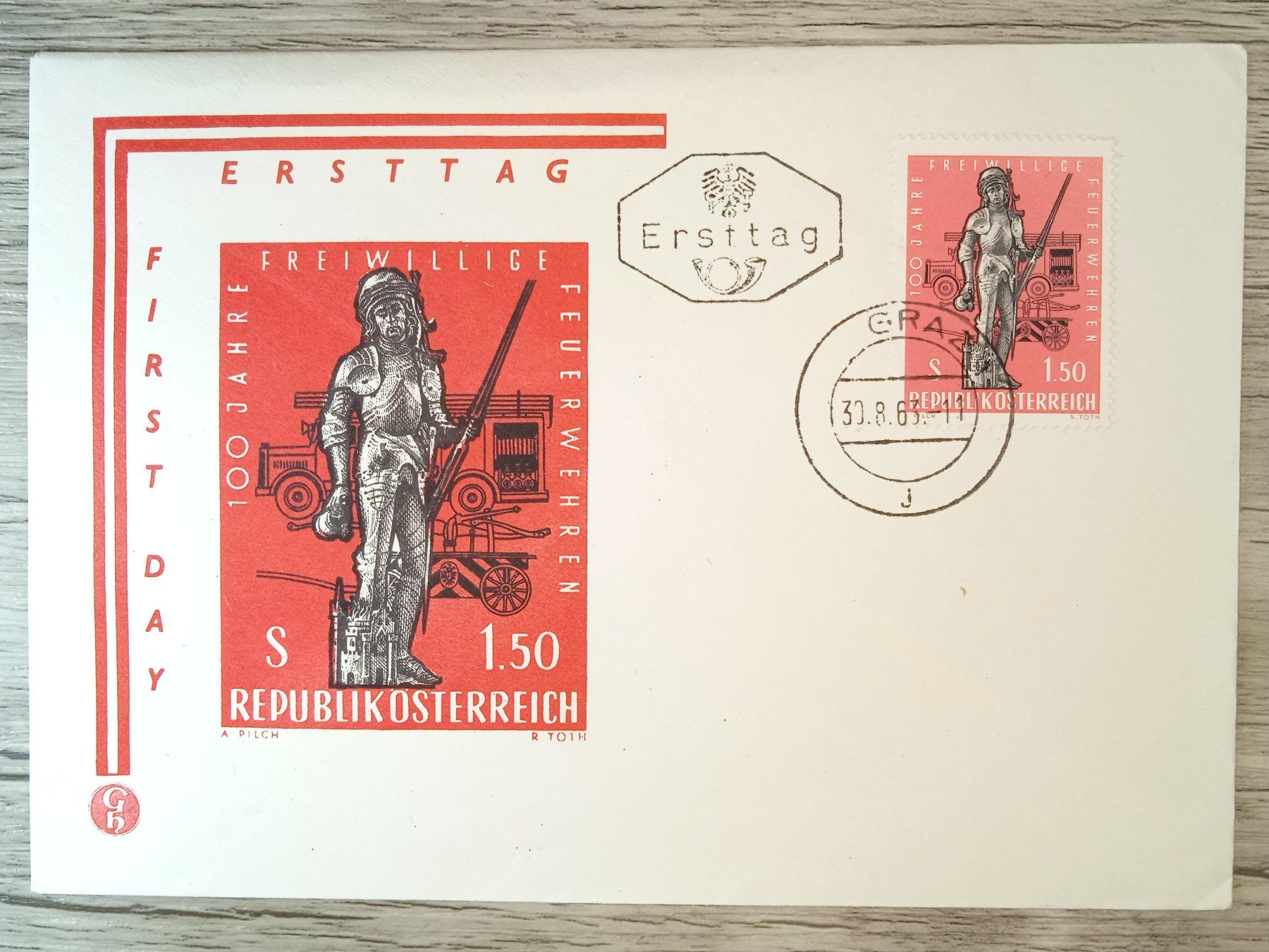 Tutti i francobolli: TR65 Enveloppe + Timbre Autriche 1963 – Usato da Cousset venduto da Patrick_Collections