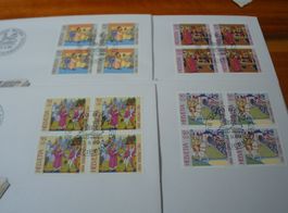 Set Pro Patria 1989+, FDC Satz, Einzel + 4erblocks, 9 Belege