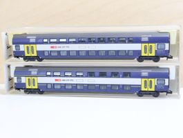 Fleischmann 2 x Zürich S-Bahn Doppelstockwagen 8155K/8154K