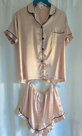 Pyjamaset kurz rosa kurzarm Damen Gr L neu