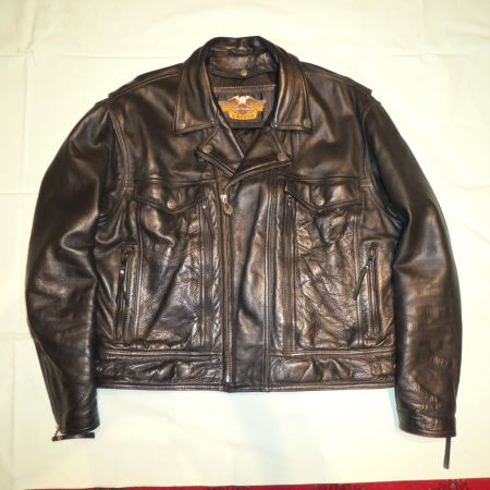 Lederjacke "Harley Davidson" mit Einknöpf-Gilet, Grösse XL