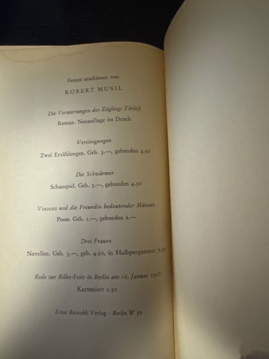 Bücher: Robert Musil, Der Mann ohne Eigenschaften, 1931 – Gebraucht aus Zürich von 2013tg 9