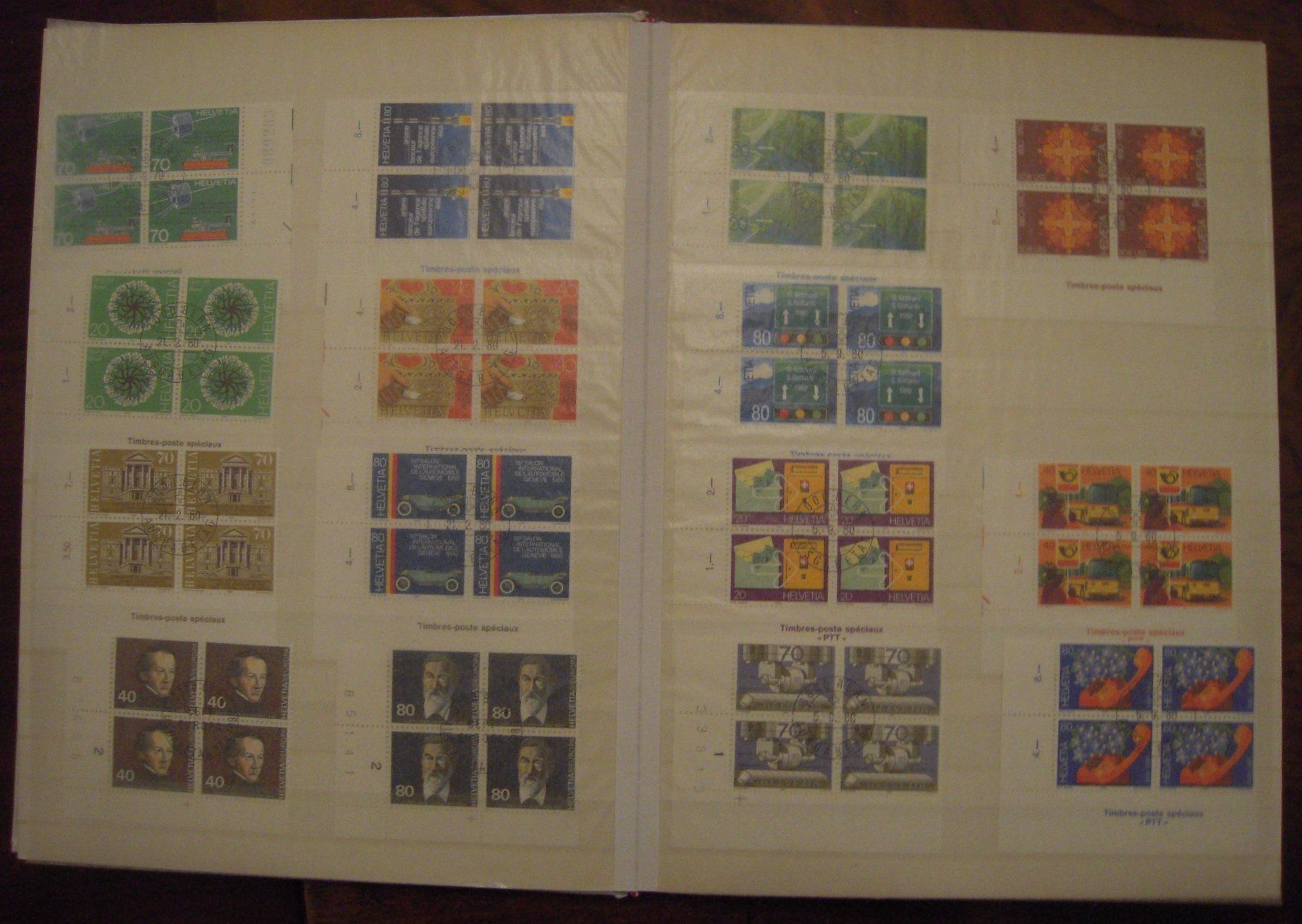 Alle Briefmarken: Viererblocks Schweiz 1978-1983 – Gebraucht aus Stallikon von Saentis2014 3