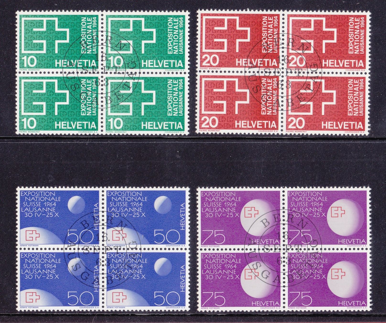 Tutti i francobolli: 1964 EXPO  Werbesatz   ERSTTAG  mit Gummi. – Usato da Adliswil venduto da Aenti