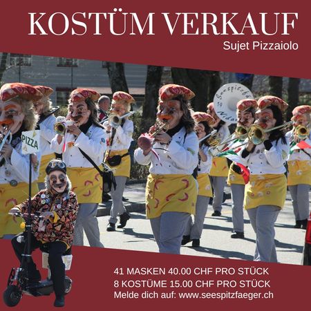 Fasnachtskostüme & Masken, Sujet Pizzaiolo, Top Zustand!