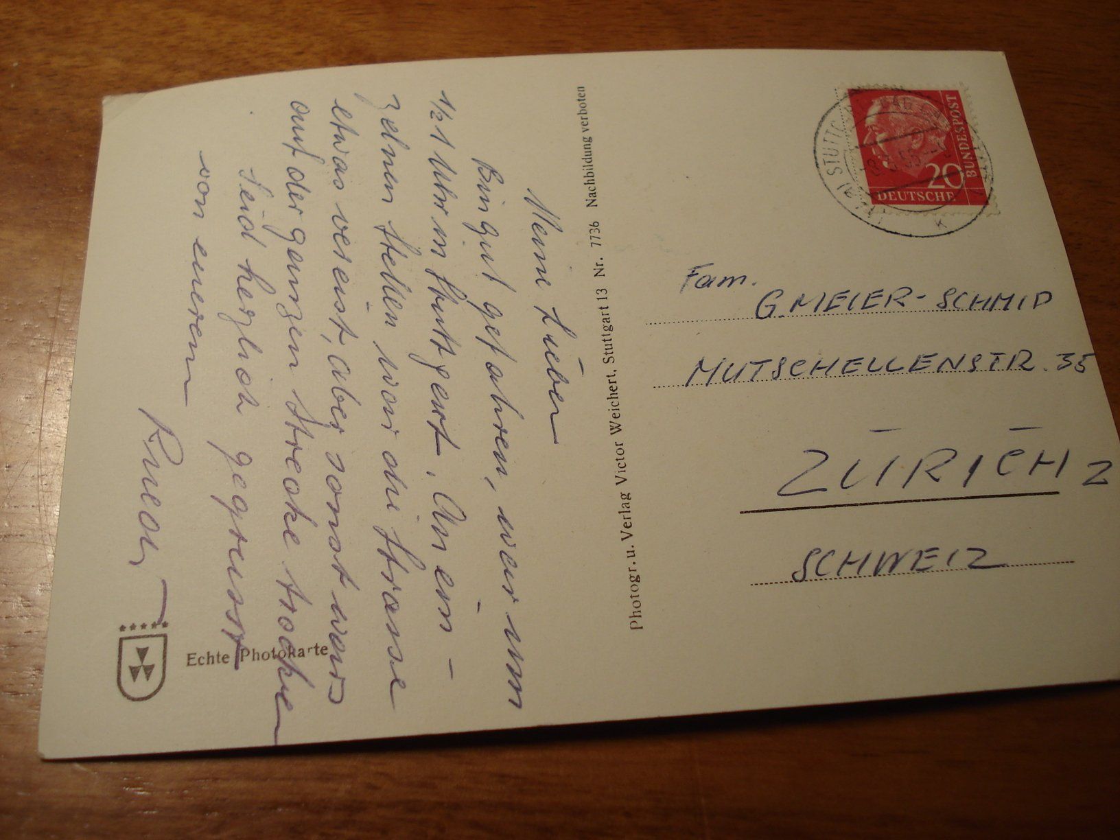 Cartes postales: Stuttgart, Hauptbahnhof, 1955, gelaufen – D'occasion à Niederwil AG par morostahu 1