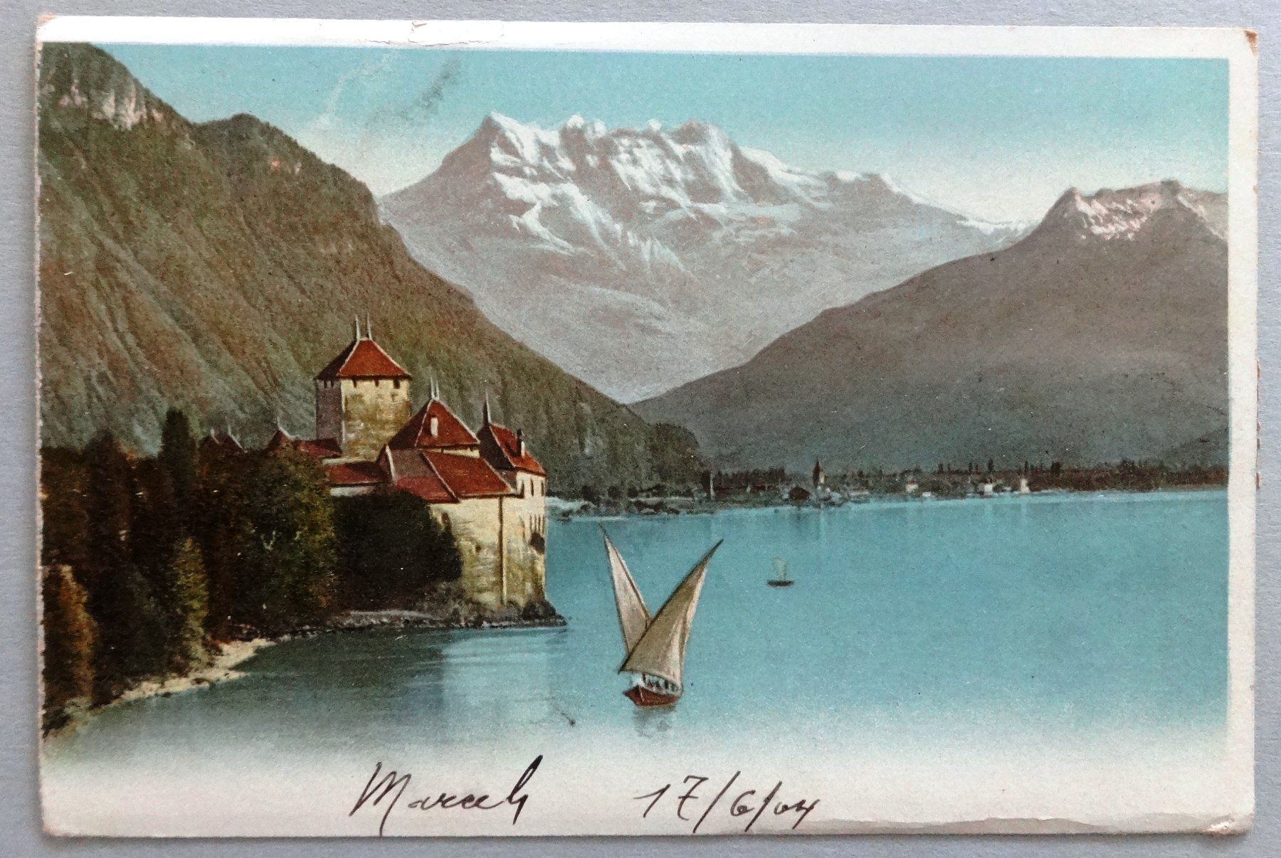 Ansichtskarten: Château de Chillon et Dents du Midi – Defekt aus Fétigny von Billy2miny
