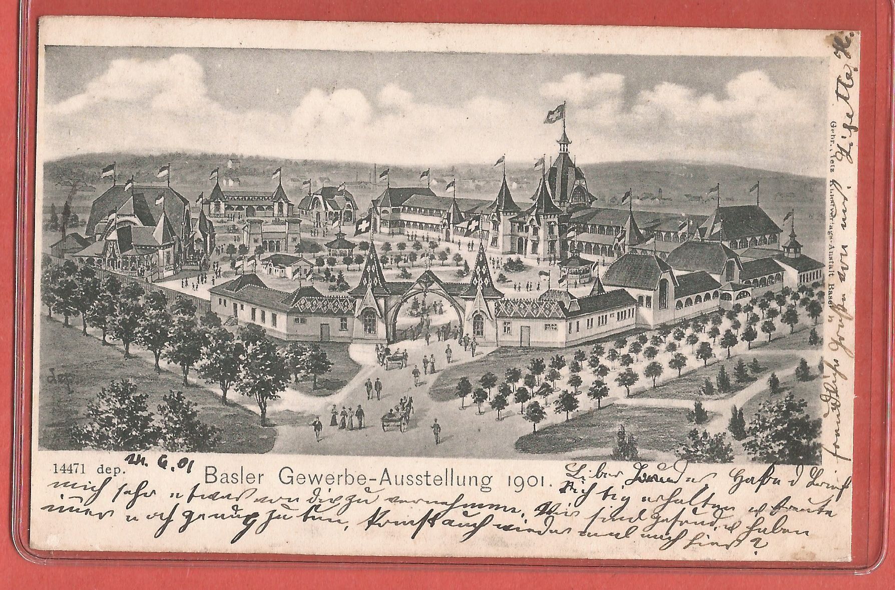 Cartoline postali: Basel - Gewerbe-Ausstellung 1901 – Usato da Fislisbach venduto da Porano