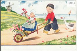 John Wills - 2 Kinder mit Schubkarre