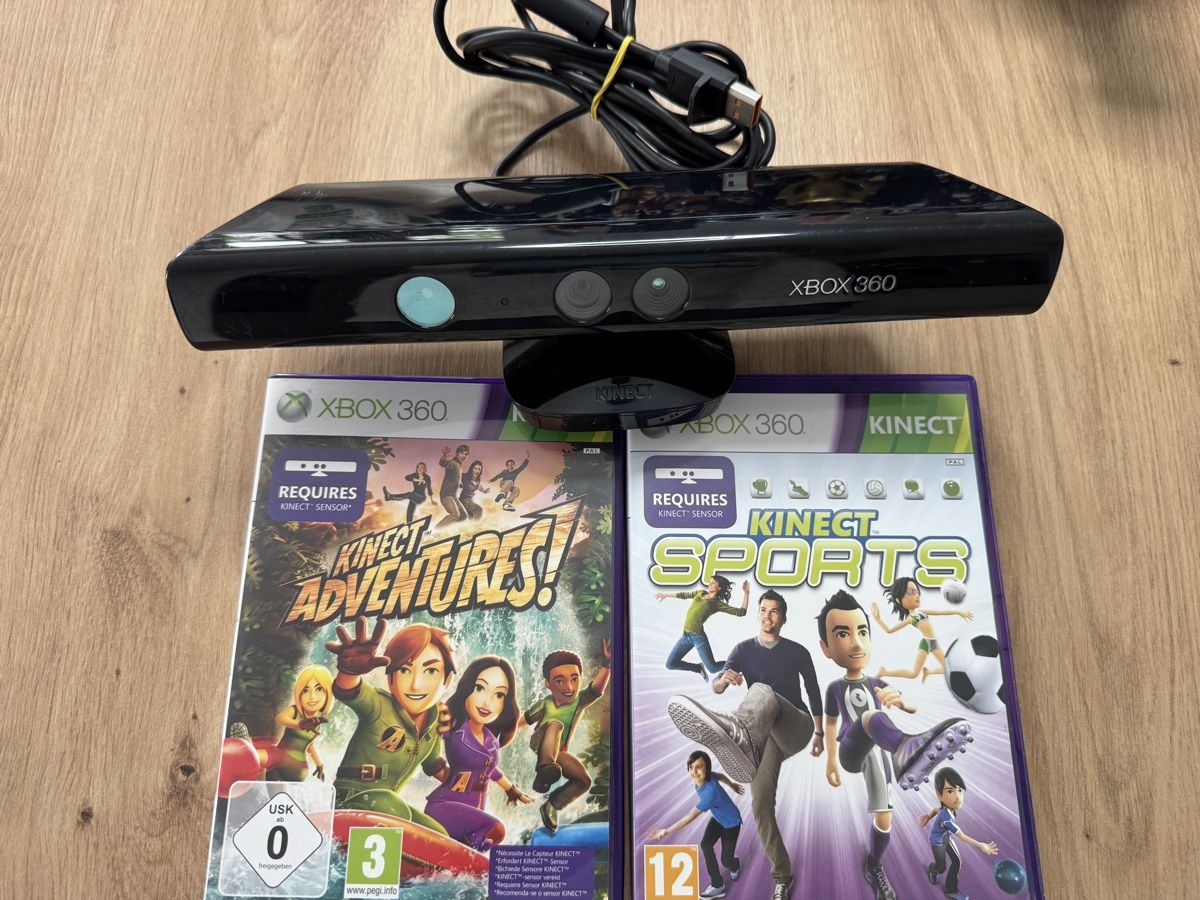 Microsoft Console: Microsoft Xbox 360 Kinect Sensor mit zwei Spielen – Usato da Biberist venduto da etesummer