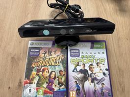 Microsoft Xbox 360 Kinect Sensor mit zwei Spielen