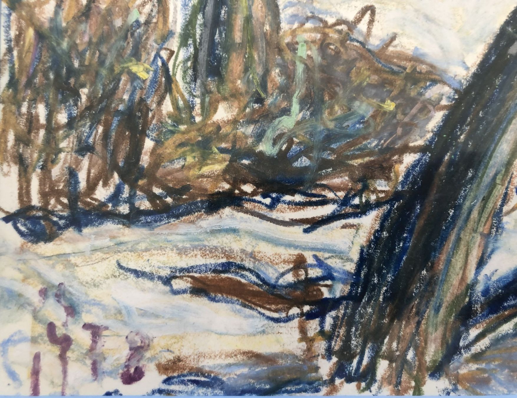Tableaux: Gemälde - Mischtechnik - Expressionistische Winterlandschaft – D'occasion à Schaffhausen par durruti 3