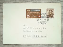 TR93 Enveloppe Suisse Journée du Timbre 1942